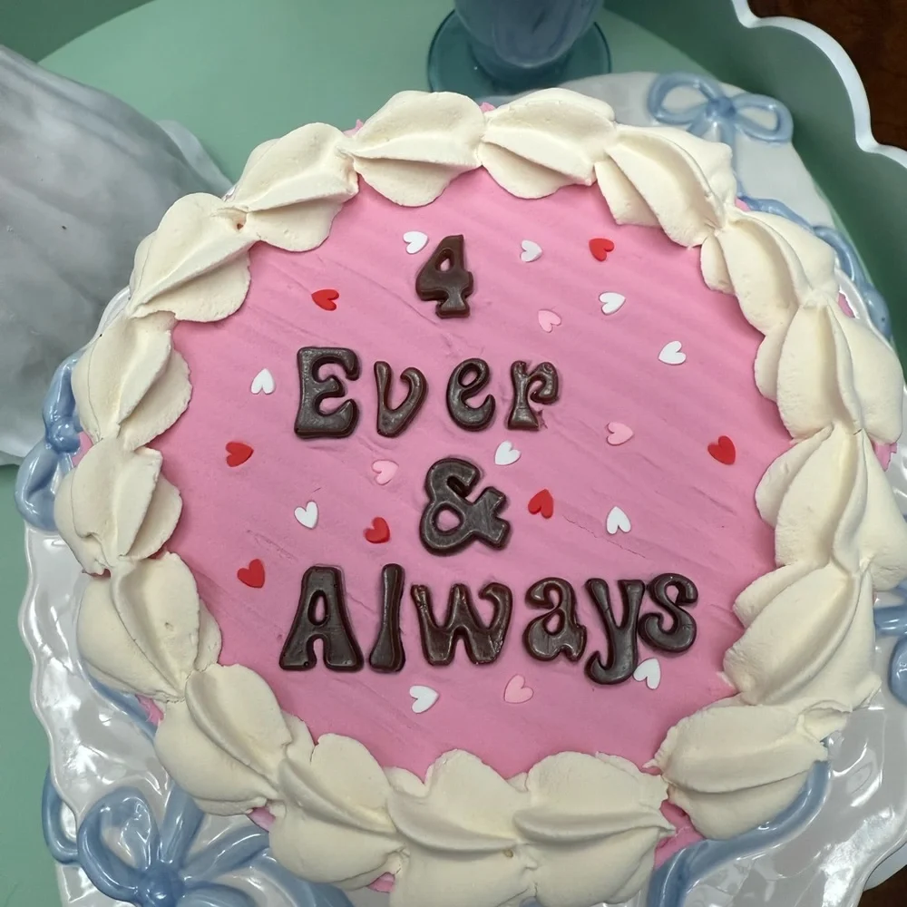 Faux Pink and White Celebration Cake